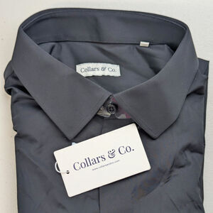 Collars & Co Dress Shirt Apex Performance Black Classic Office Preppy XL NWT